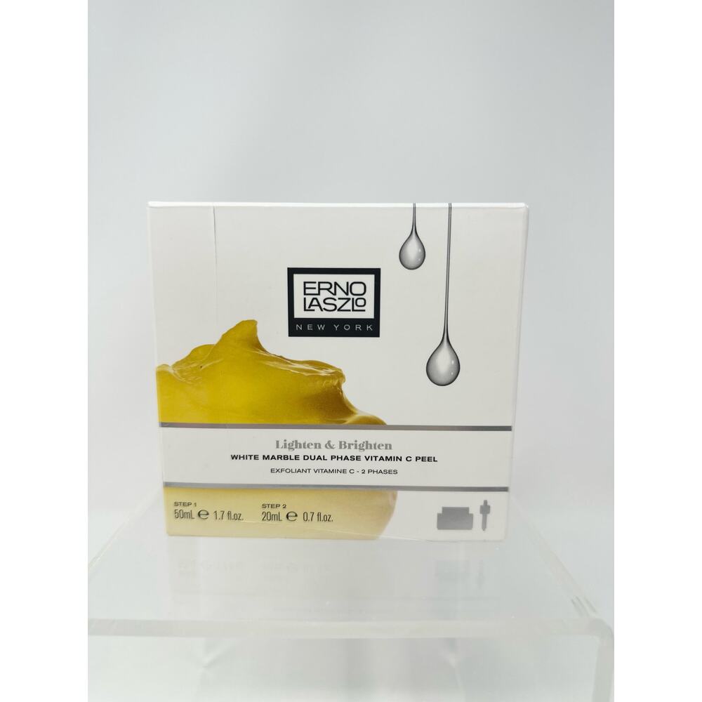 New in Box Erno Laszlo Lighten & Brighten White Marble Dual Phase Vitamin C Peel